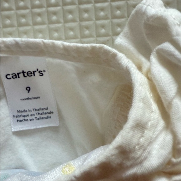 Carters|Baby girl White Floral Embroidered Top w ruffles & Pink Leggings•••9M - Picture 5 of 5